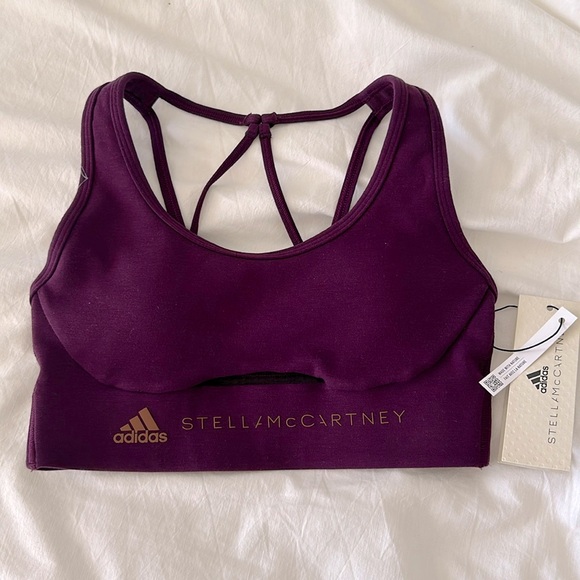 Adidas by Stella McCartney Truestrength medium supper bra, red night, xs - Picture 7 of 9
